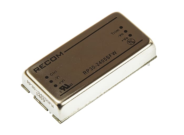 Recom İzoleli DC-DC Dönüştürücüsü, 9 → 36 V dc / 5V dc, 30W, G/Ç İzolasyonu: 1,6kV dc