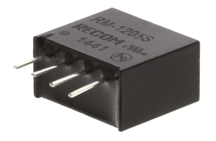 Recom RM DC-DC Converter, 5V dc/ 50mA Output, 10.8 → 13.2 V dc Input, 0.25W, Through Hole, +85°C Max Temp -40°C