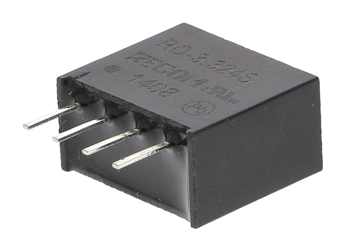 Recom RO DC-DC Converter, 24V dc/ 42mA Output, 2.97 → 3.63 V dc Input, 1W, Through Hole, +85°C Max Temp -40°C