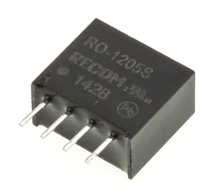 Recom RO DC-DC Converter, 5V dc/ 200mA Output, 10.8 → 13.2 V dc Input, 1W, Through Hole, +85°C Max Temp -40°C