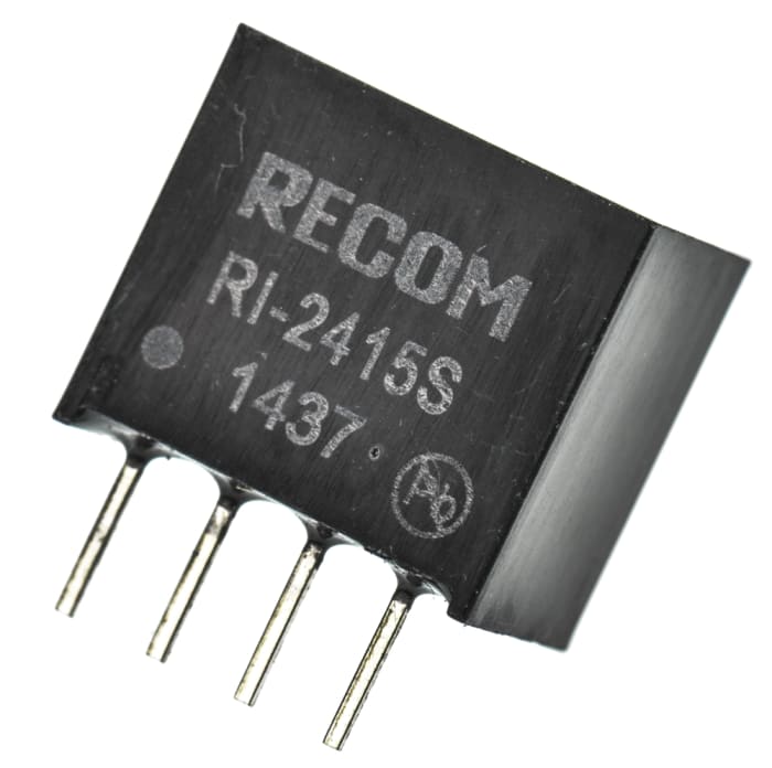 Recom RI DC-DC Converter, 15V dc/ 133mA Output, 21.6 → 26.4 V dc Input, 2W, Through Hole, +85°C Max Temp -40°C
