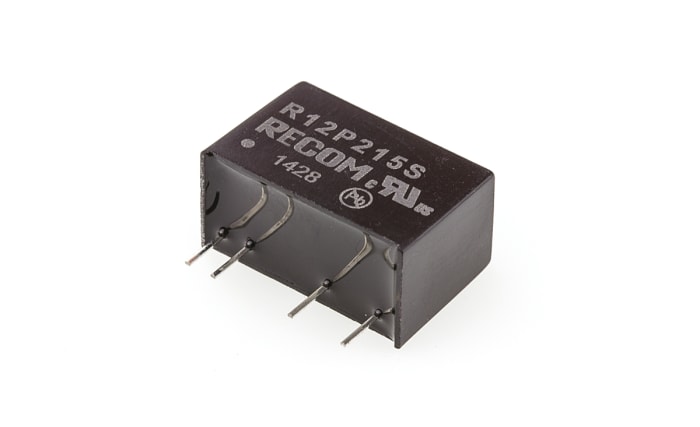 Recom Isolated DC-DC Converter, 15V dc/ 132mA Output, 10.8 → 13.2 V dc Input, 2W, Through Hole, +85°C Max Temp