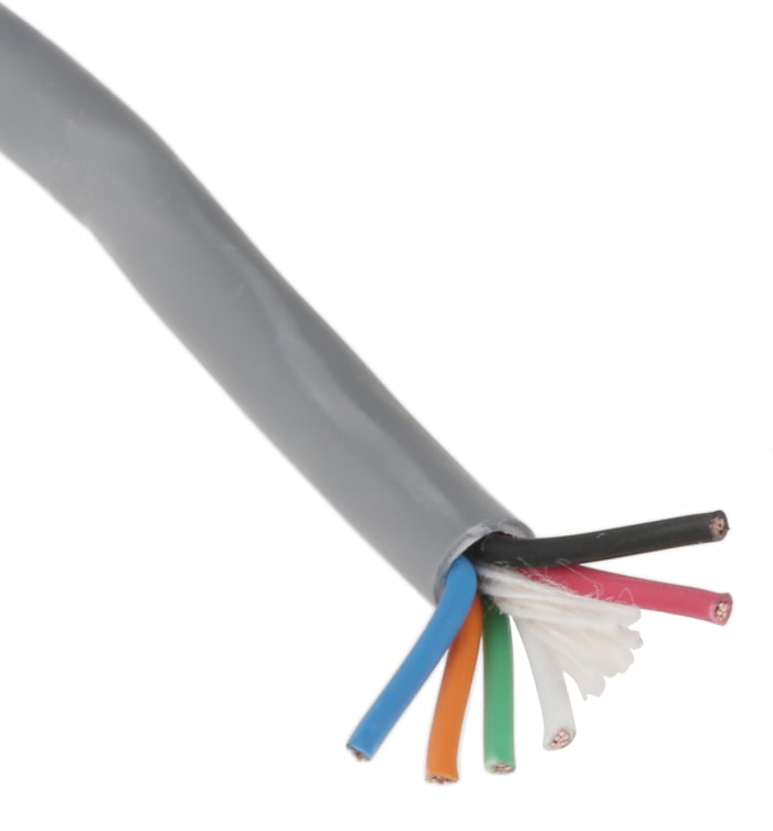 Cable de datos Control Alpha Wire Alpha Essentials LSZH Communication &amp; Control de 6 conductores, 0,35 mm², 22 AWG,