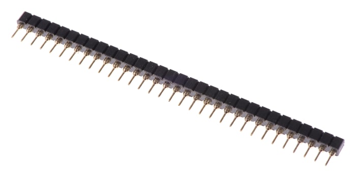 ASSMANN WSW AW 127 Series Straight Through Hole Mount PCB Socket, 32-Contact, 1-Row, 2.54mm Pitch, Solder Termination