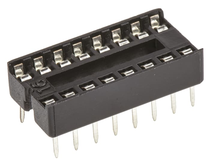 Support DIL ASSMANN WSW 16 voies, Traversant, broches Estampé, Entraxe de 2.54mm, largeur de rangée 7.62mm