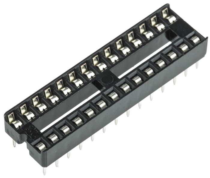 Support DIL ASSMANN WSW 28 voies, Traversant, broches Estampé, Entraxe de 2.54mm, largeur de rangée 7.62mm