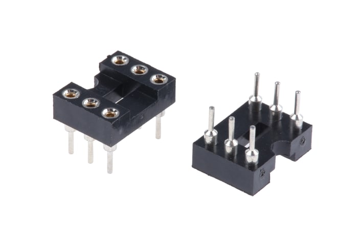 ASSMANN WSW 2.54mm Pitch Vertical 6 Way, Through Hole Turned Pin Open Frame IC Dip Socket, 3A