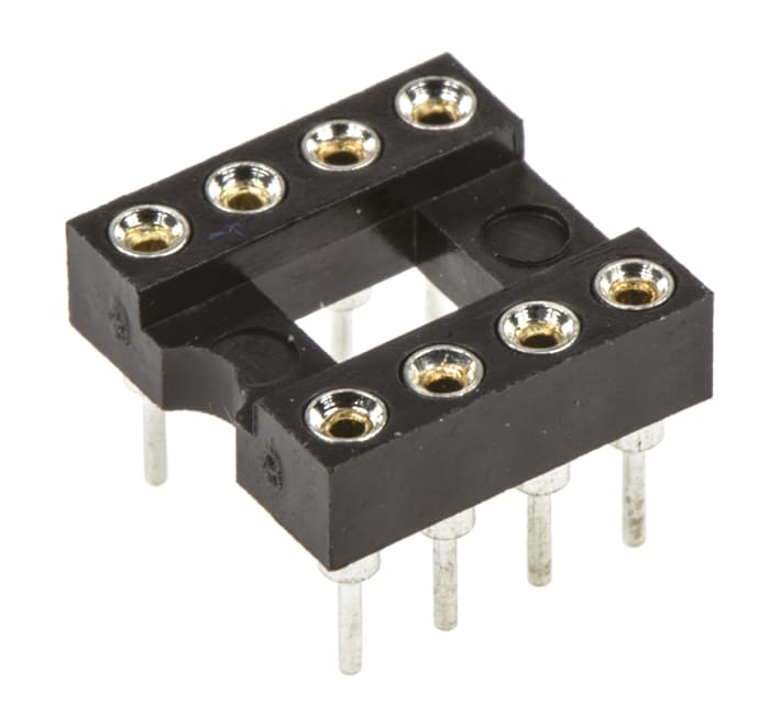 Support DIL ASSMANN WSW 8 voies, Traversant, broches Tulipe, Entraxe de 2.54mm, largeur de rangée 7.62mm