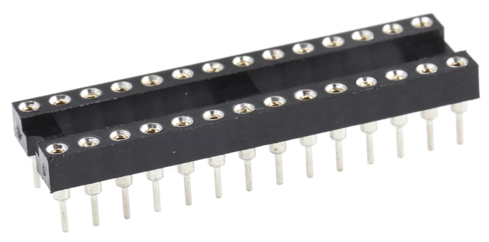 Support DIL ASSMANN WSW 28 voies, Traversant, broches Tulipe, Entraxe de 2.54mm, largeur de rangée 7.62mm