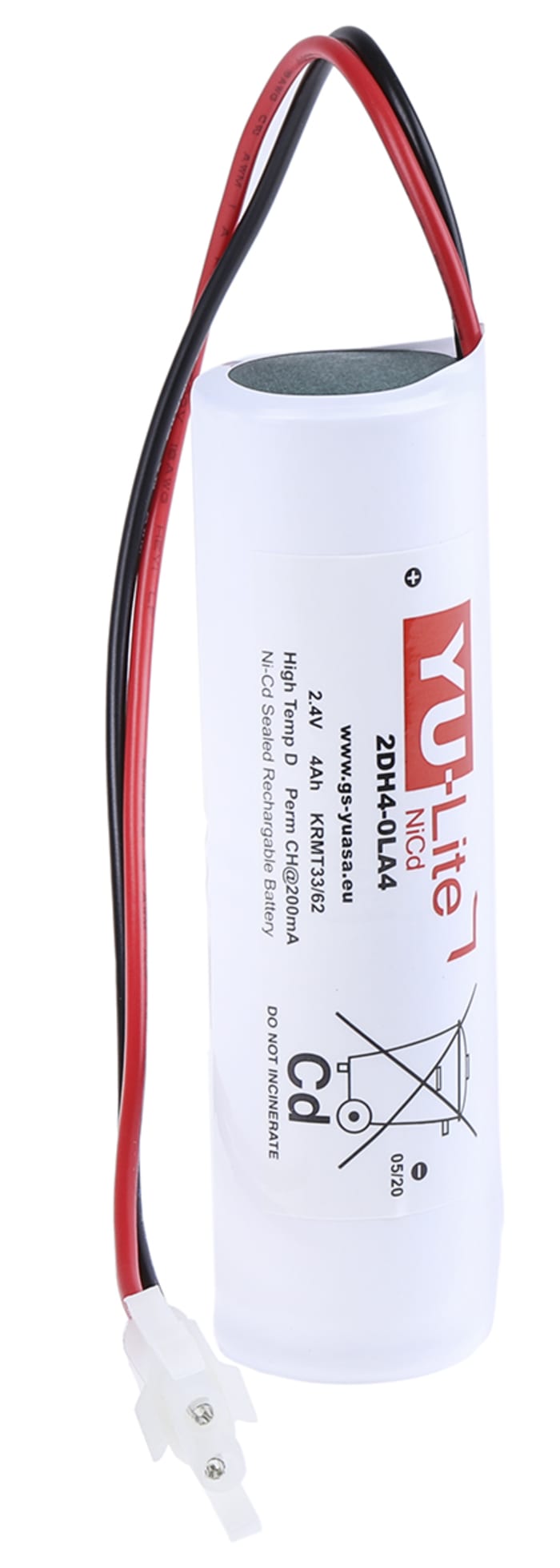 Bloc batterie rechargeable Yuasa 2.4V NiCd 4Ah D x 2