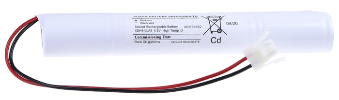 Bloc batterie rechargeable Yuasa 4.8V NiCd 4Ah D x 4