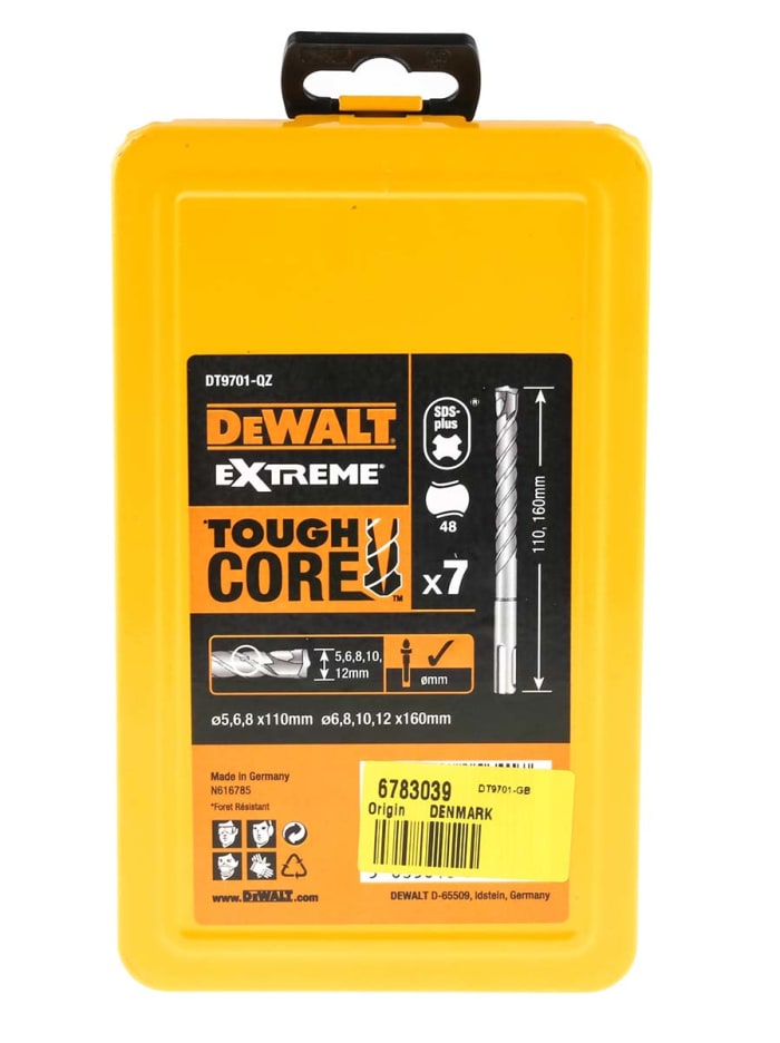 DT9701R GB DeWALT DeWALT 7 Piece SDS Plus Drill Bit Set for