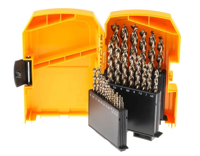 DeWALT 29 Piece Twist Drill Bit Set for Metal 13mm Max 1mm Min HSS G Bits