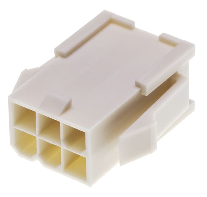 Molex, Mini-Fit Jr Male Connector Housing, 4.2mm Pitch, 6 Way, 2 Row