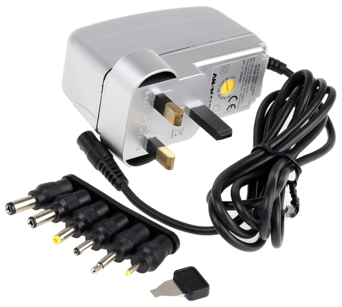 Ansmann 16.8W Plug In Power Supply 3 V dc, 4.5 V dc, 5 V dc, 6 V dc, 7.5 V dc, 9 V dc, 12 V dc Output, 1.4 →