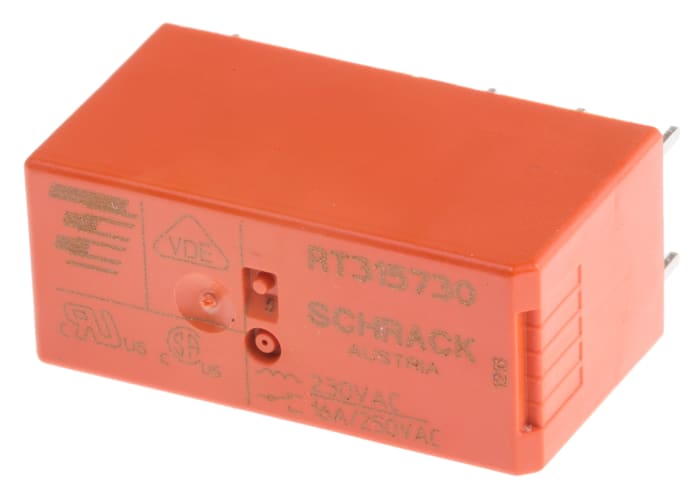 TE Connectivity PCB Mount Non-Latching Relay, 230V Coil, 16A Switching Current, SPDT
