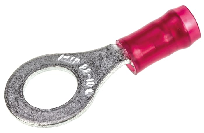 Cosses à œillet TE Connectivity, Isolée, Rouge, 1.65mm², M6, 11.91mm
