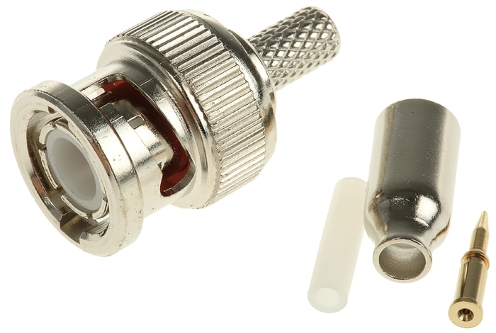 TE Connectivity, Plug Cable Mount BNC Connector, 50Ω, Crimp Termination, Straight Body