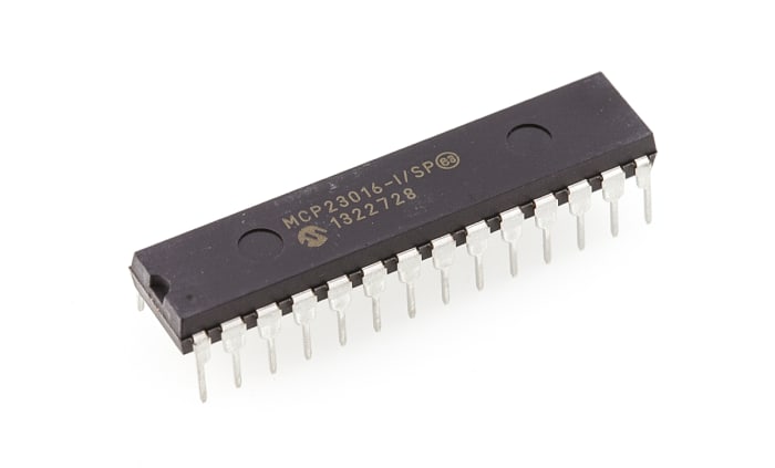 Microchip 16-Channel I/O Expander I2C 28-Pin SPDIP, MCP23016-I/SP