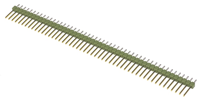 TE Connectivity AMPMODU MOD II Series Straight Through Hole Pin Header, 50 Contact(s), 2.54mm Pitch, 1 Row(s),