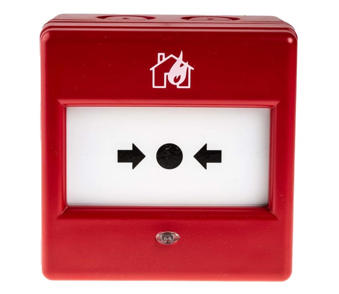 Eaton Red Break Glass Call Point, Break Glass Operated, Outdoor, Resettable, 87 x 87 x 53mm