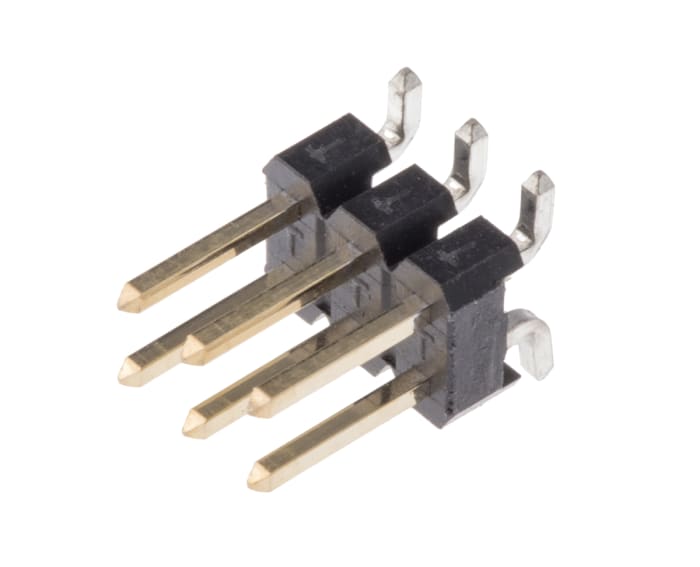HARWIN M20 Series Straight Surface Mount Pin Header, 6 Contact(s), 2.54mm Pitch, 2 Row(s), Unshrouded