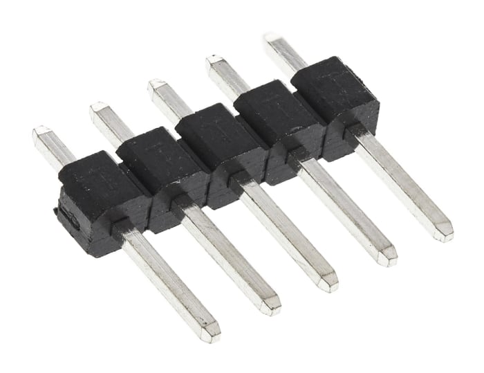 HARWIN M20 Series Straight Through Hole Pin Header, 5 Contact(s), 2.54mm Pitch, 1 Row(s), Unshrouded