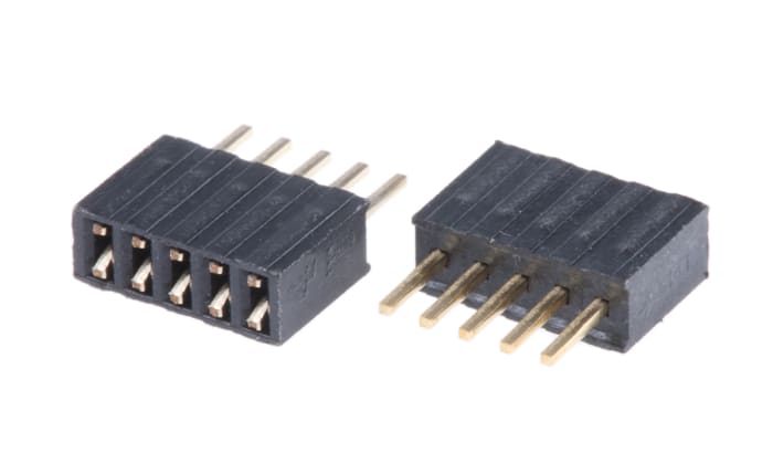 HARWIN Straight Through Hole Mount PCB Socket, 5-Contact, 1-Row, 1.27mm Pitch, Solder Termination
