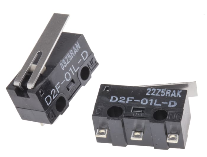 Omron Hinge Lever Micro Switch, Solder Terminal, 100 mA @ 30 V dc, SPDT, IP40