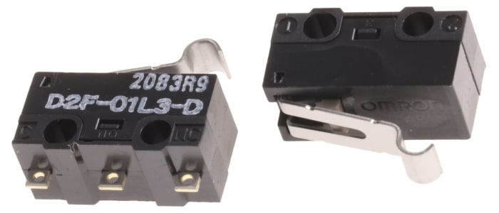 Omron Simulated Roller Lever Micro Switch, Solder Terminal, 100 mA @ 30 V dc, SPDT, IP40