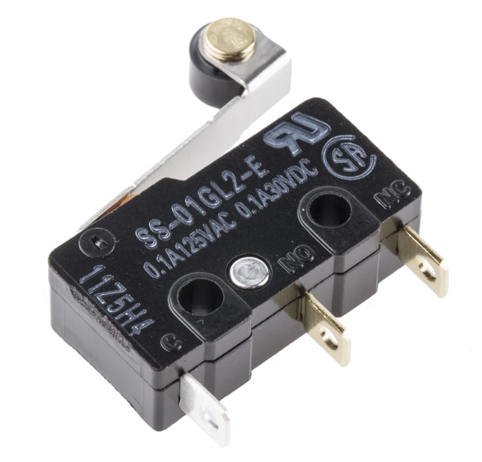 Microinterruptor, Palanca de Rodillo SPDT 100 mA a 30 V dc