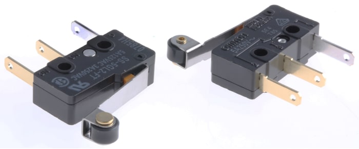 Omron Roller Lever Micro Switch, Tab Terminal, 5 A @ 125 V ac, SPDT, IP40