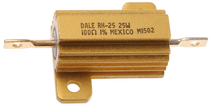 Vishay, 100Ω 25W Wire Wound Chassis Mount Resistor RH025100R0FE02 ±1%