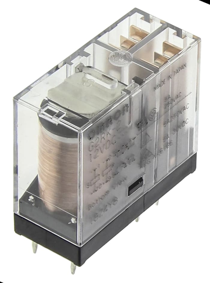 Omron PCB Mount Latching Power Relay, 12V dc Coil, 5A Switching Current, DPDT