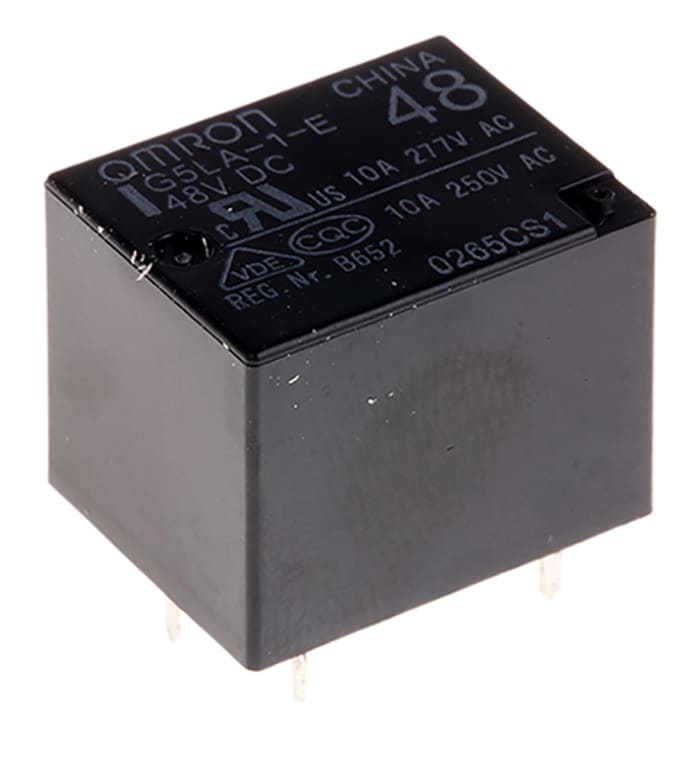 Omron PCB Mount Non-Latching Relay, 48V dc Coil, 5A Switching Current, SPDT