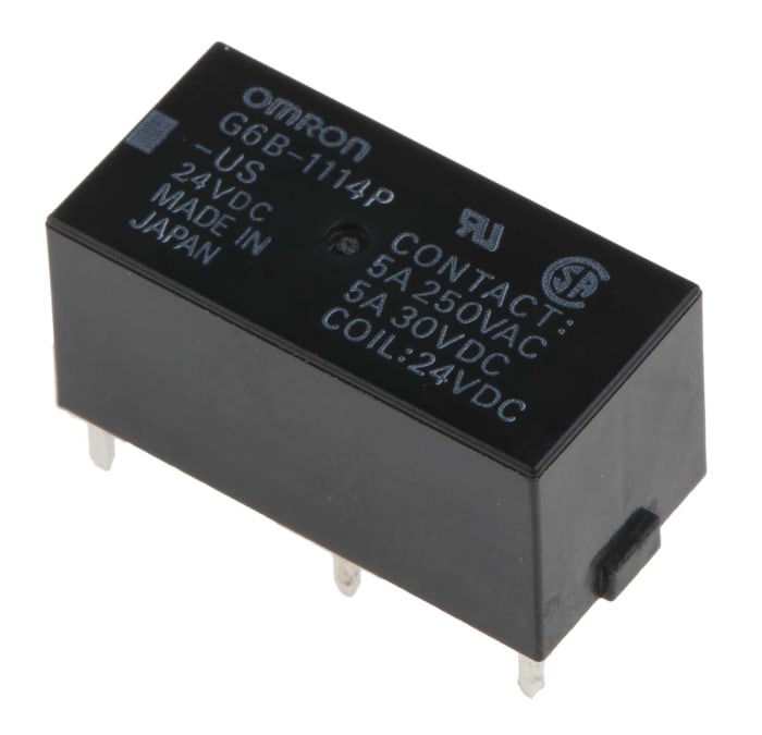 Omron PCB Mount Power Relay, 24V dc Coil, 5A Switching Current, SPST