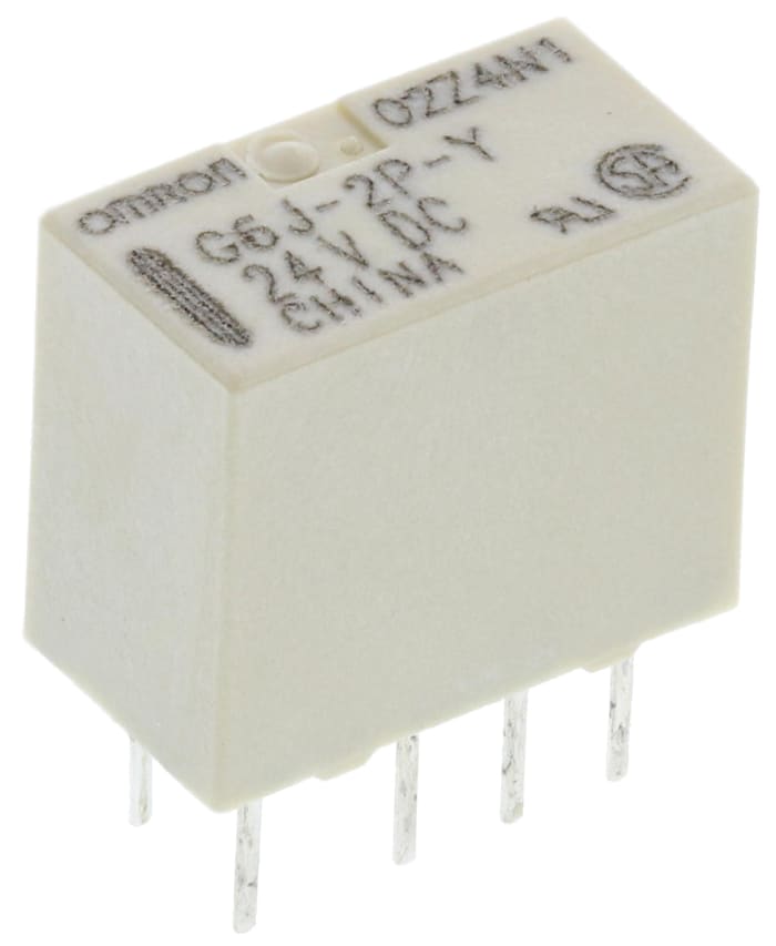 Omron PCB Mount Signal Relay, 24V dc Coil, 1A Switching Current, DPDT