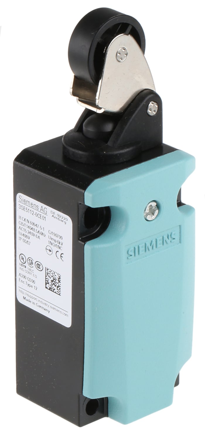 Siemens 3SE5 Series Roller Lever Limit Switch, NO/NC, IP66, IP67, Metal Housing, 400V ac Max, 24 V 6A Max