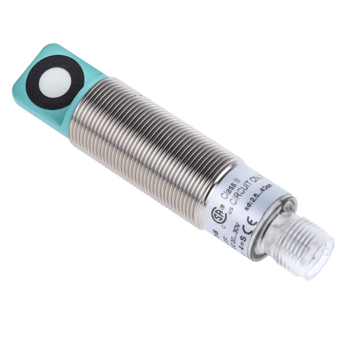 Pepperl + Fuchs Ultrasonic Threaded Barrel Proximity Sensor, M18, 400 mm Detection, PNP NO, 20 → 30 V dc