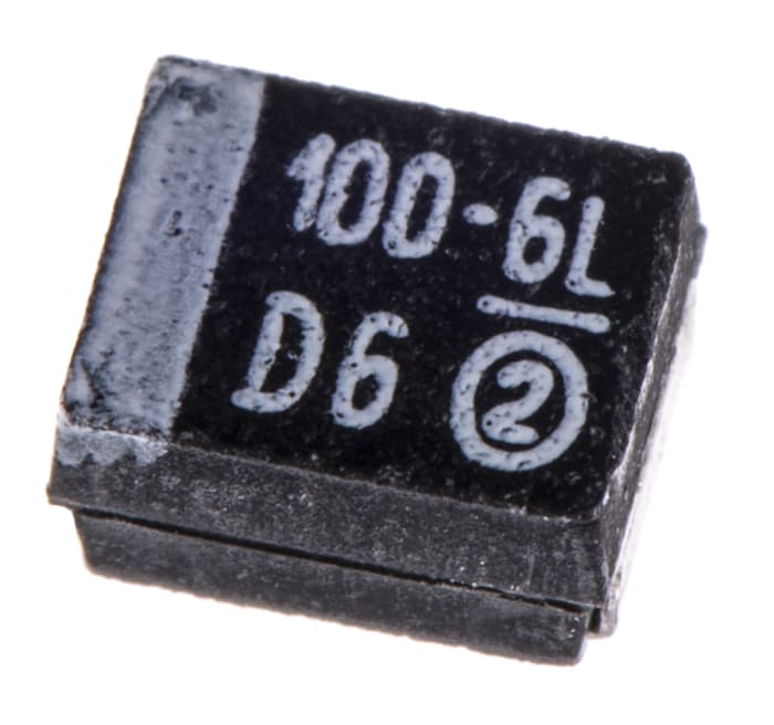 Vishay 100μF MnO2 Tantalum Capacitor 6.3V dc, 293D Series