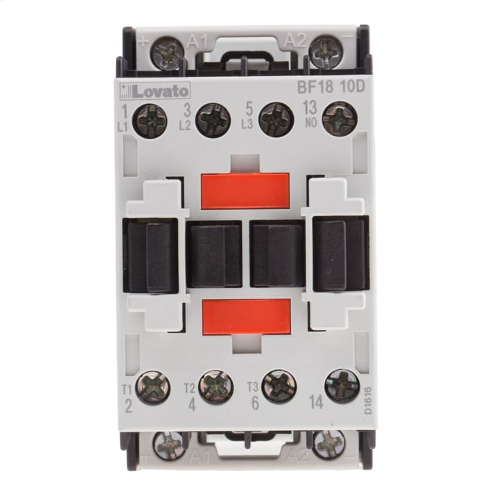 Lovato Orange BF Contactor, 24 V dc Coil, 3-Pole, 18 A, 7.5 kW, 3NO, 440 V ac