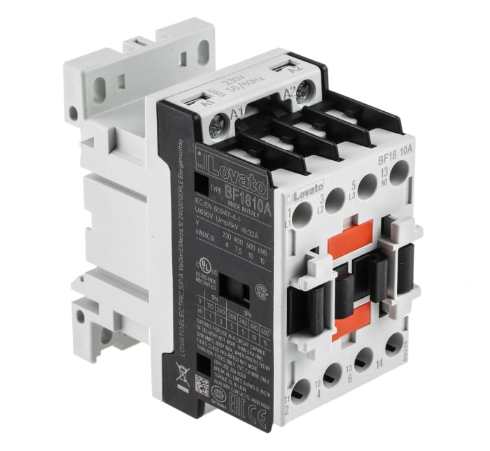 BF1810A230 Lovato | Lovato BF Contactor, 230V ac Coil, 3-Pole, 18 A, 7. ...