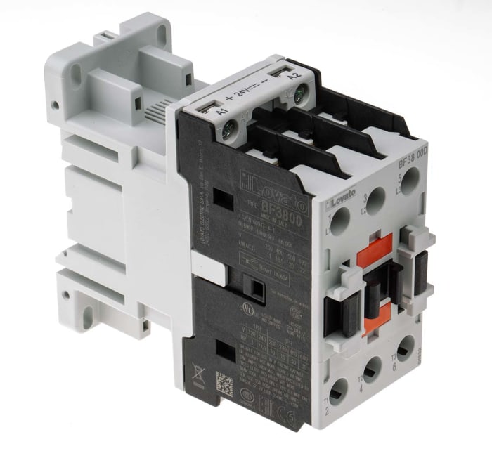 Lovato Orange BF Contactor, 24 V dc Coil, 3-Pole, 38 A, 18.5 kW, 3NO, 440 V ac