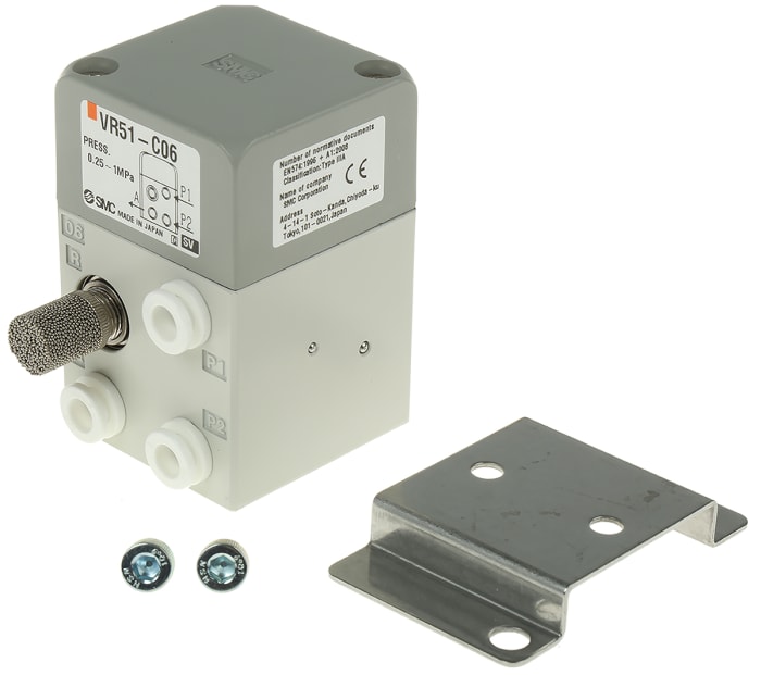 SMC Push Button 3/2 Pneumatic Manual Control Valve VR51 Series, 2.5mm, III B
