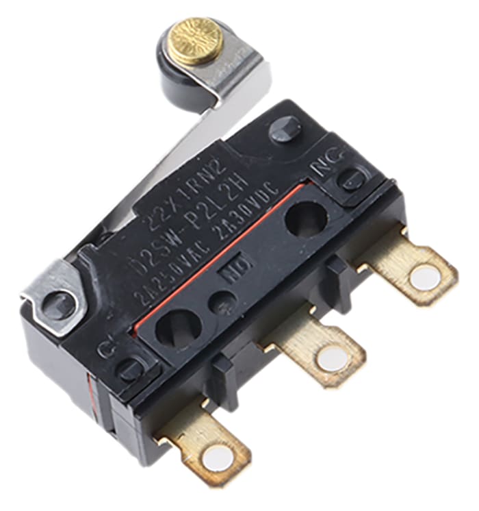Omron Roller Lever Micro Switch, Solder Terminal, 2 A @ 250 V ac, SPDT, IP67