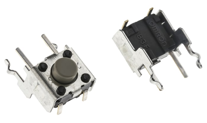 Interrupteur tactile Omron Traversant, SPST, 6.25 x 7.3mm avec Poussoir