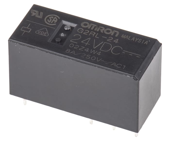 G2RL-24 DC24 Omron | Omron PCB Mount Power Relay, 24V dc Coil, 8A ...