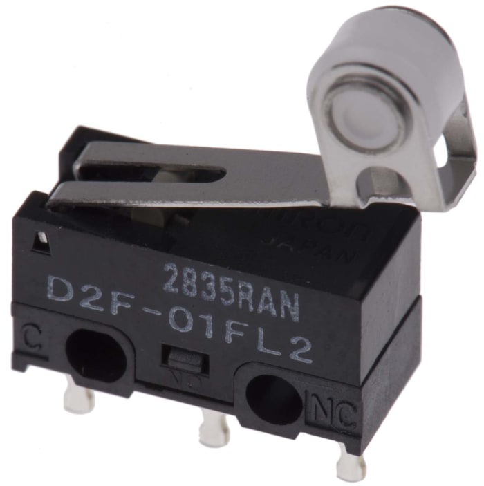 Omron Roller Lever Micro Switch, PCB Terminal, 100 mA @ 30 V dc, SPDT, IP40