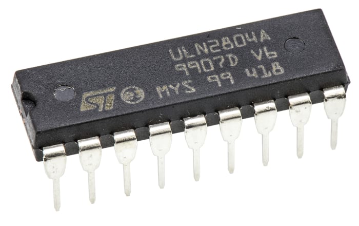 STMicroelectronics ULN2804A Octal NPN Darlington Pair, 0.5 A 50 V HFE:1000, 18-Pin PDIP