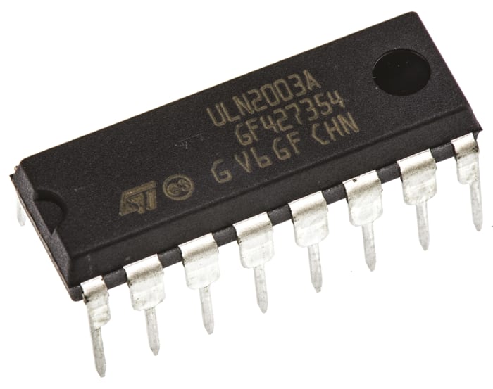 STMicroelectronics ULN2003A, 7-element NPN Darlington Pair, 500 mA 50 V HFE:1000, 16-Pin PDIP